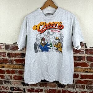Vintage Cheers Boston Shirt Size XL Grey Single Stitch TV Show Promo 1993 90s